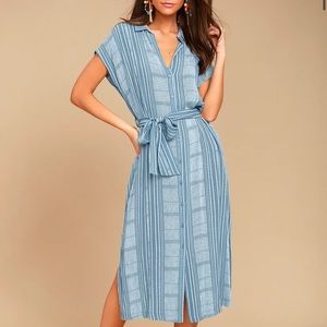 Lush striped shirt dress